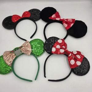 Disney Inspired Handmade Ears 3 ‎ Minnie Mouse & 1 Green Grogu Mandalorian Set 4